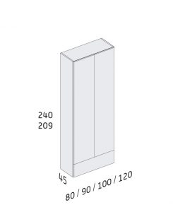 Armario 145x90x45 cm Puertas y 2 estantes gris
